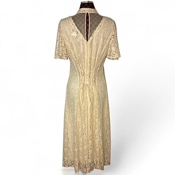 Dawn Joy Cream Lace Corset Dress 2-Piece Size XL/1X Victorian Witchy Fairycore - Picture 16 of 16